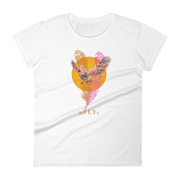 NFLYC - WOMENS-00200 BIRD SWIRLY 2 FEATHERS - WHITE- COTTON SHIRT - LIMITED EDITION